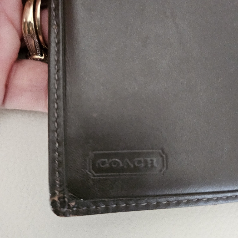 Vintage Coach Signature Canvas Leather Trim Trifold Brown Monogram Wallet - Picture 6 of 12